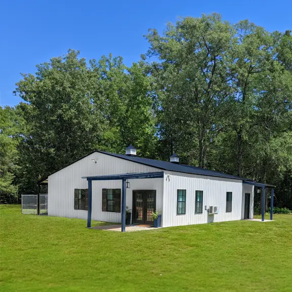 Exterior view of The Noble Nose Canine Boarding facility in Greenwood, LA, showcasing a welcoming and safe environment for dogs